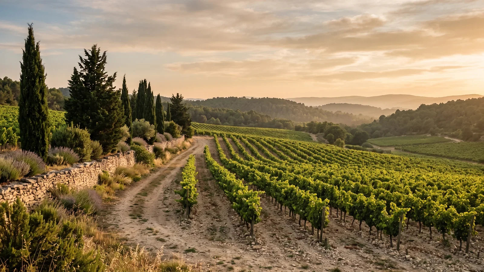 Vineyards of the Domaine Mira Luna in Provence