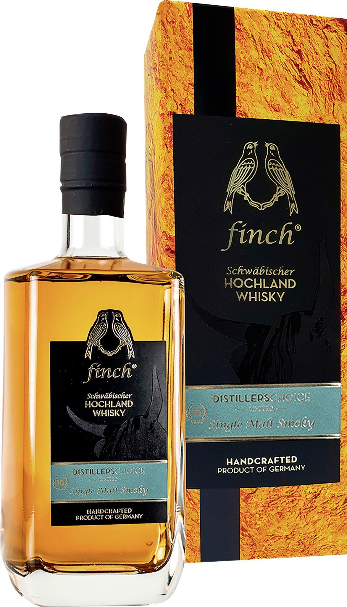 finch DistillersChoice Single Malt Smoky 10yo 46%vol Swabian Highland Single Malt Whisky 0.5L