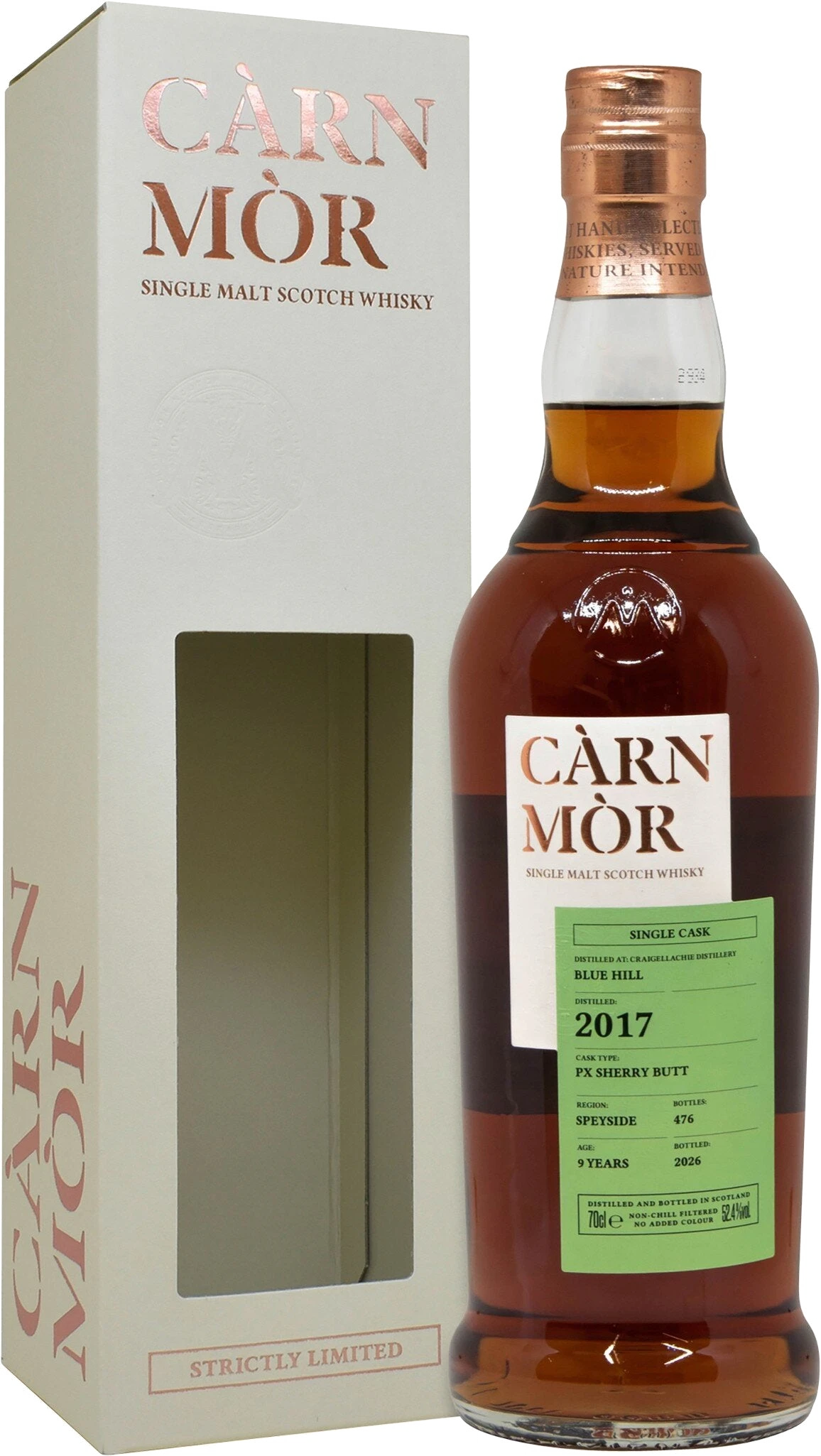 Càrn Mòr Strictly Ltd Blue Hill 52.4% ABV 9y Cask Single Malt Scotch Whisky PX Sherry Butt 0.7L