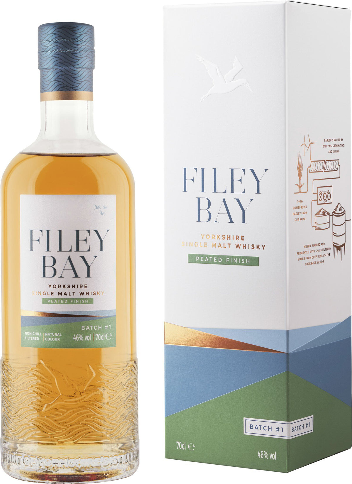 Filey Bay Peated Finish Batch 1 46%vol Yorkshire Single Malt Whisky 0.7L