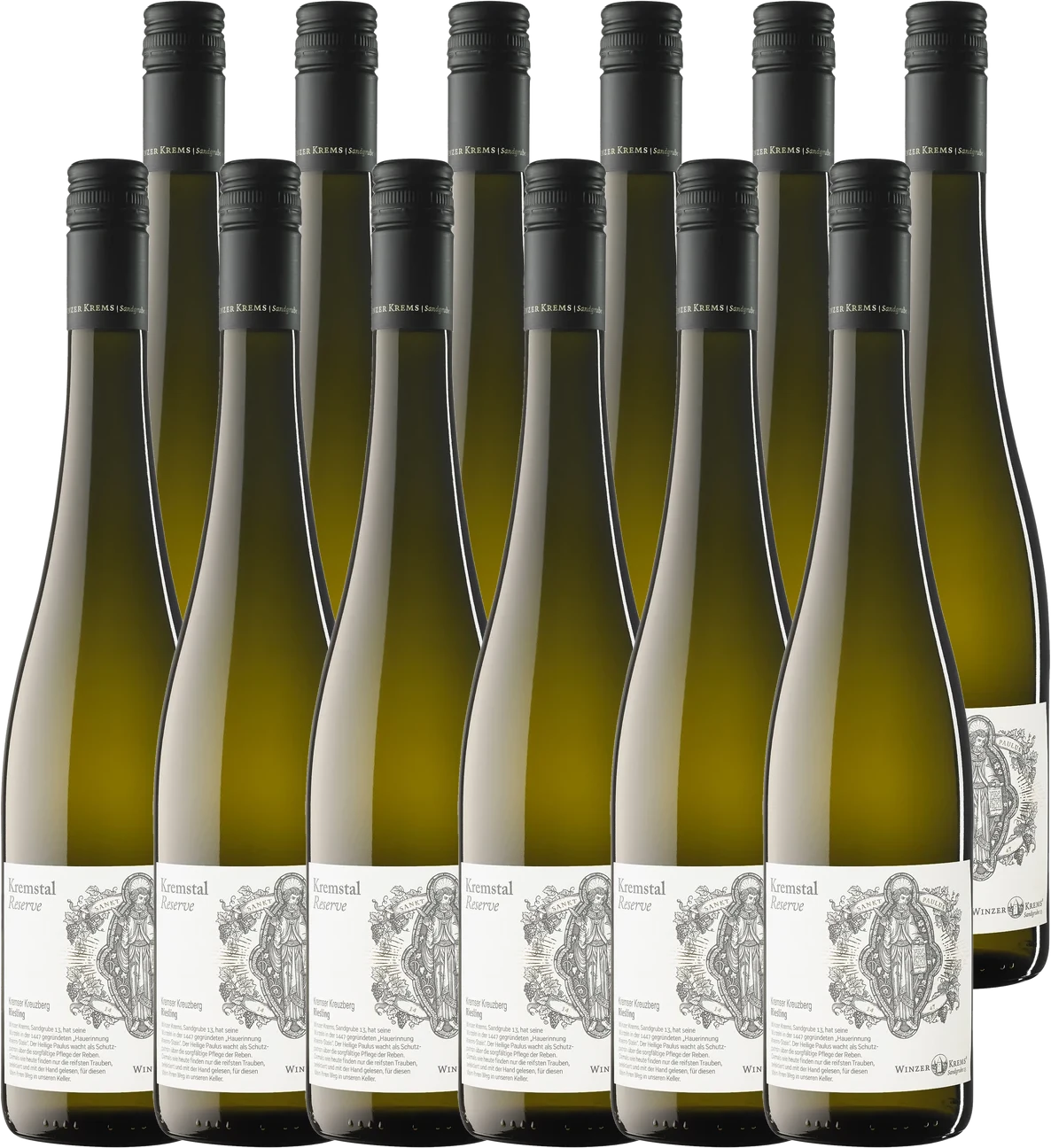 Probierpaket mit zwölf Flaschen Weißwein: Kremser Kreuzberg Riesling DAC Reserve von Winzer Krems eG