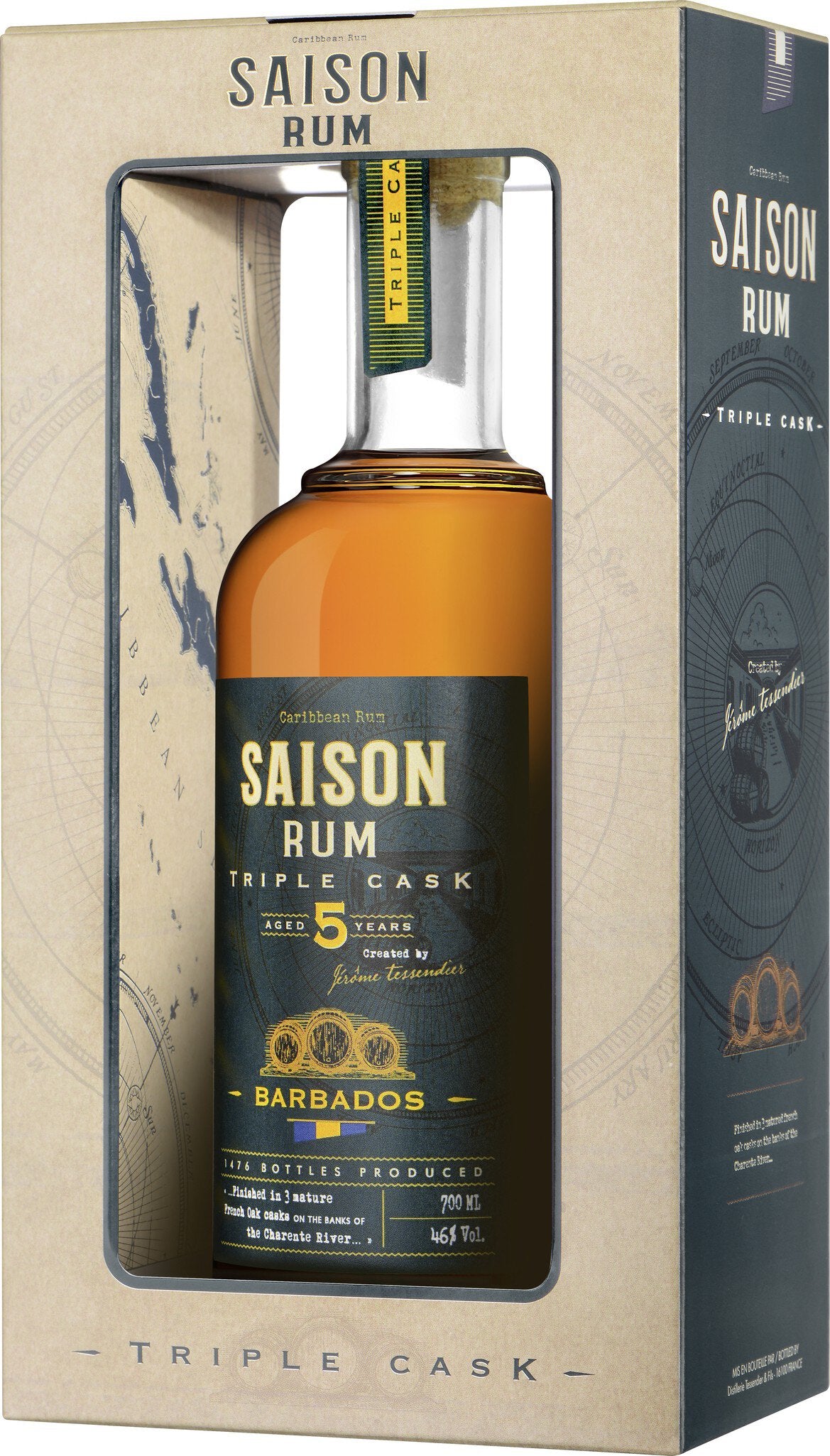 Rum Saison Triple Cask Barbados 46%vol Brown Rum 0.7L