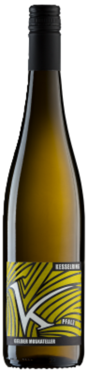 Weingut Lukas Kesselring Muskateller – helle Weißweinflasche aus der Pfalz, aromatische Rebsorte.