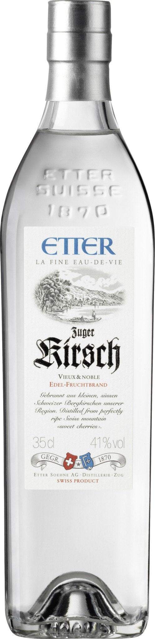 Zuger Etter Kirsch old and noble Swiss cherry brandy, 41% vol. 0.35L