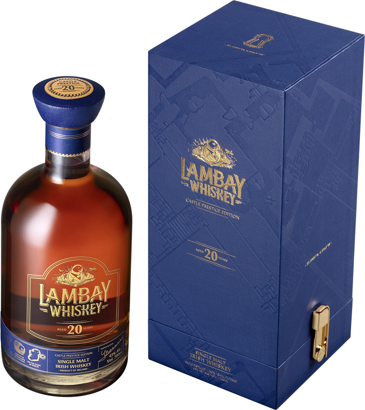 Lambay Single Malt 20yo 43%vol Irish Whiskey Castle Prestige Edition-Triple distilled 0,7L