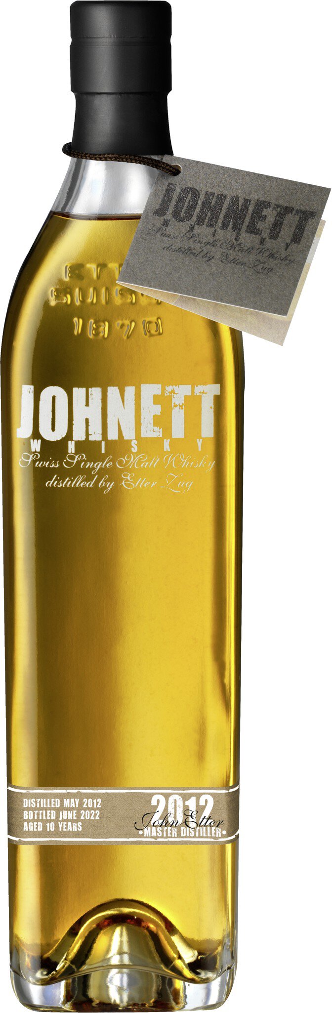 JOHNETT non-chill-filtered, 10 years Swiss Single Malt Whisky 44% Vol. 0,7L