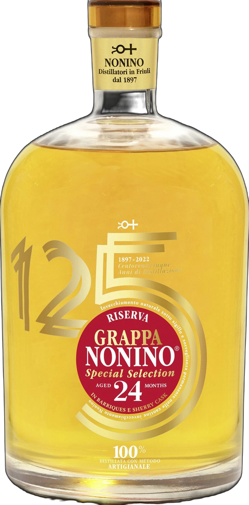 Grappa Vendemmia Riserva 24 Mo 41% ABV 125 years Special Selection - aged in barriques