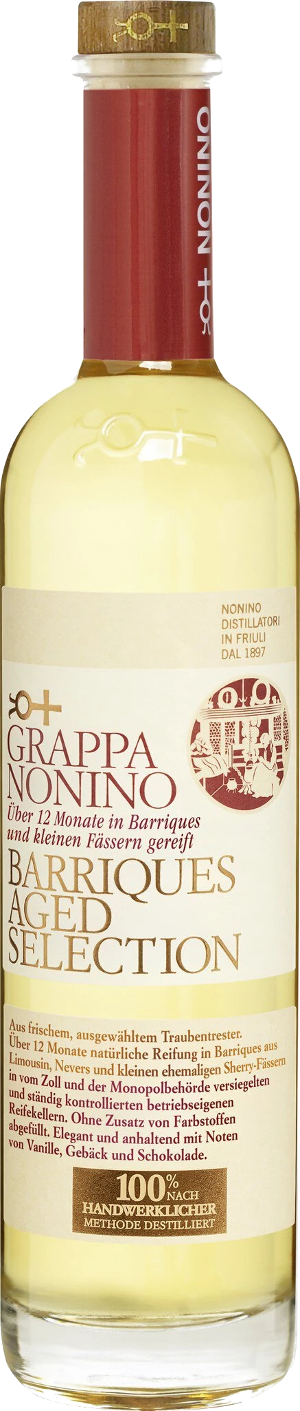 Grappa Barriques aged Selection 40%vol Aged in barriques 0.5L