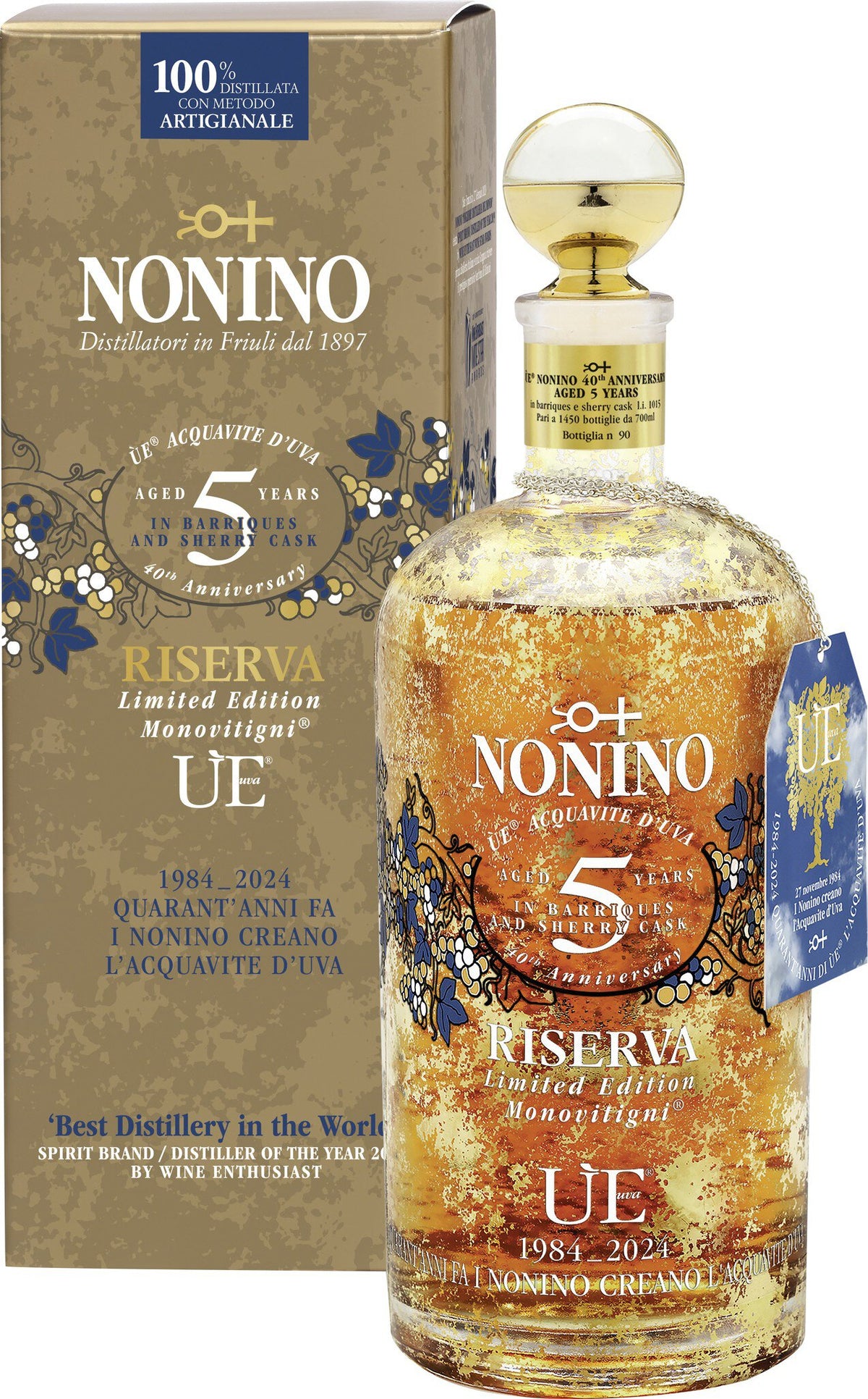 Ùe Riserva 5 Jahre 40th Anniversary 43% vol Acquavite d'Uva/Traubenbrand/5 Jahre Barrique 0,7L