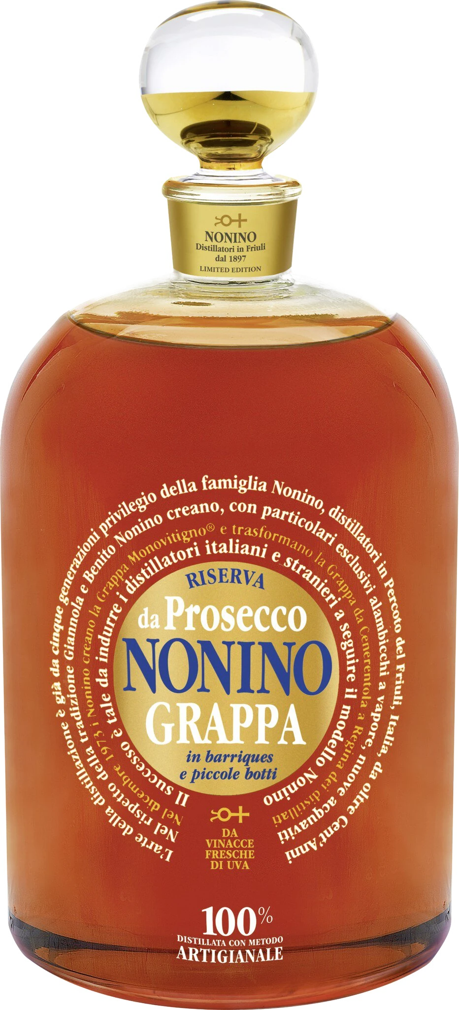 Grappa Il Prosecco Riserva Monovitigno Imperiale aged in barriques 41% vol.