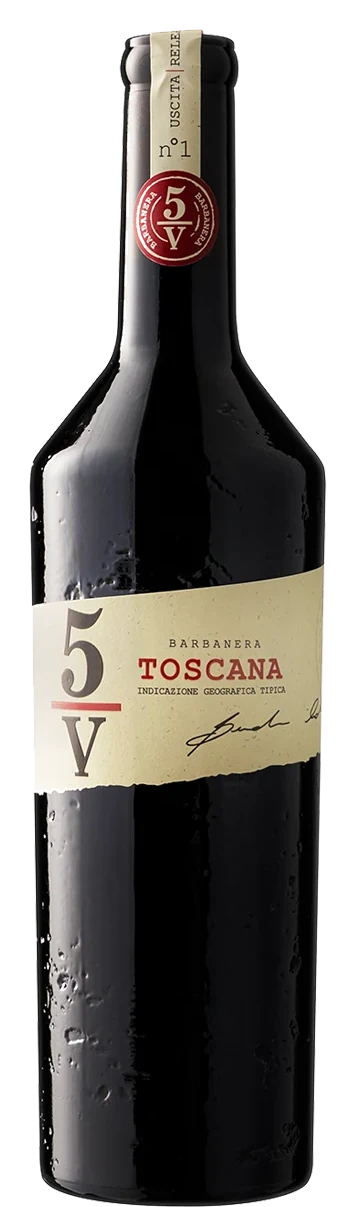 Barbanera 5/V Toscana Rosso, red wine bottle from Tuscany