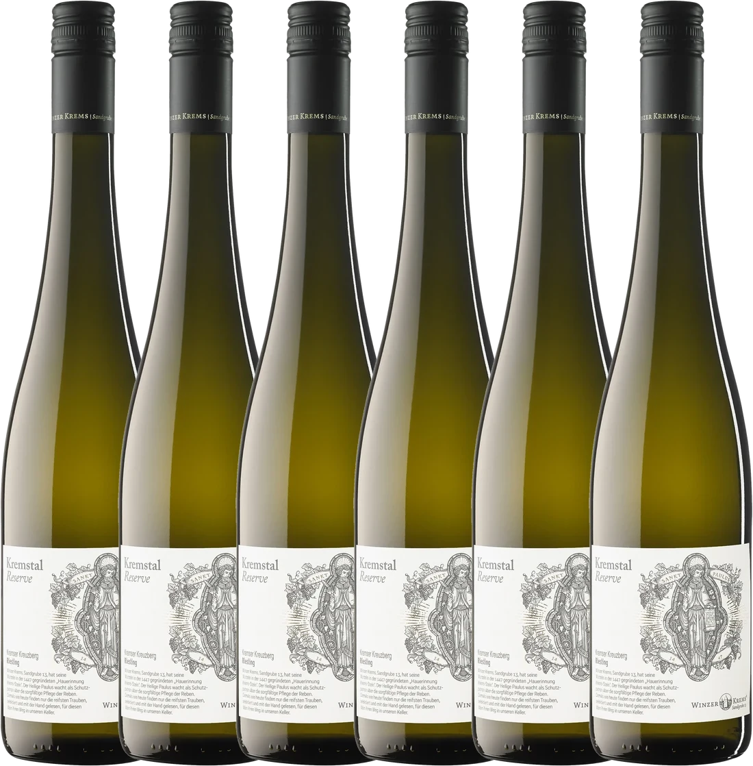 6er Sparpaket Kremser Kreuzberg Riesling DAC Reserve von Winzer Krems: sechs Weißweinflaschen