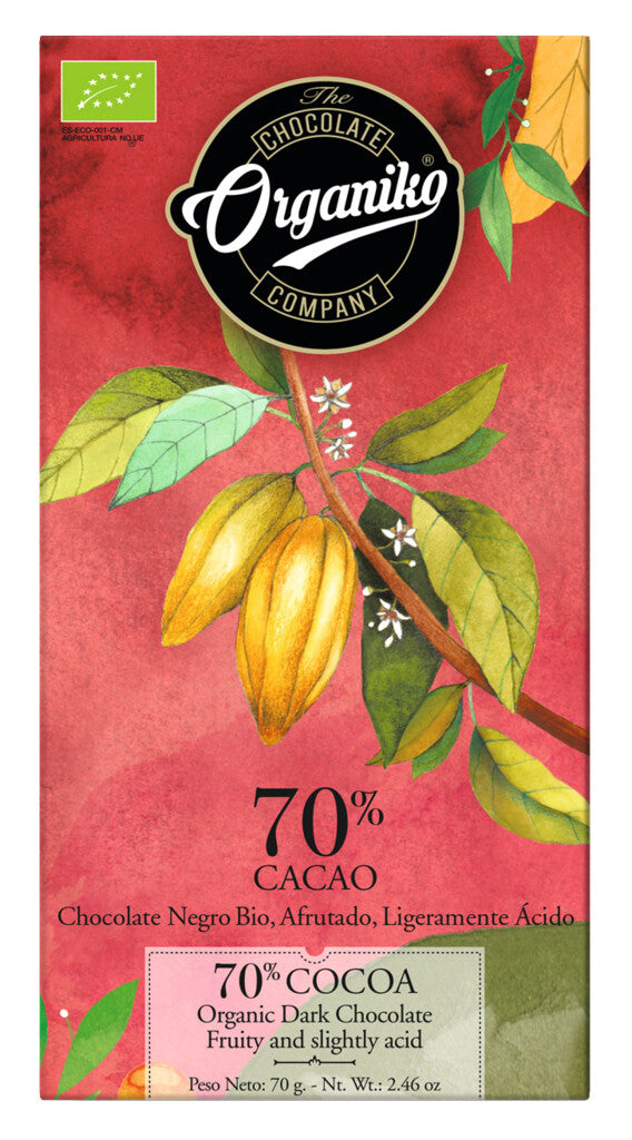 Dark Chocolate 70 % Cocoa Bio, bar