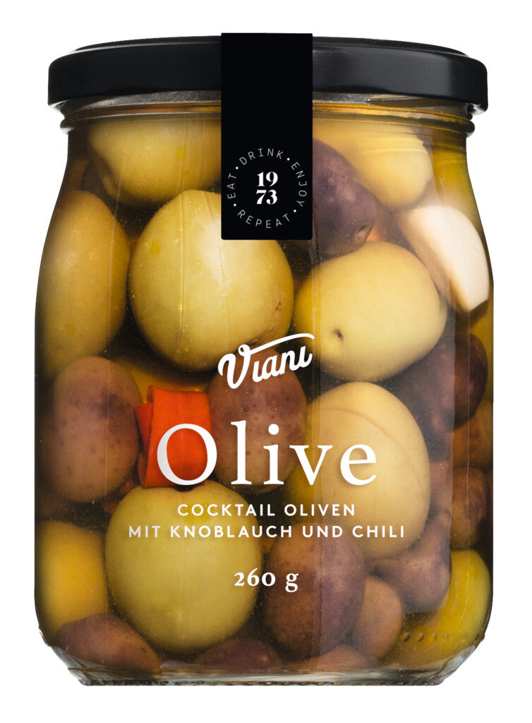 OLIVE - Cocktail Oliven mit Knoblauch und Chilli