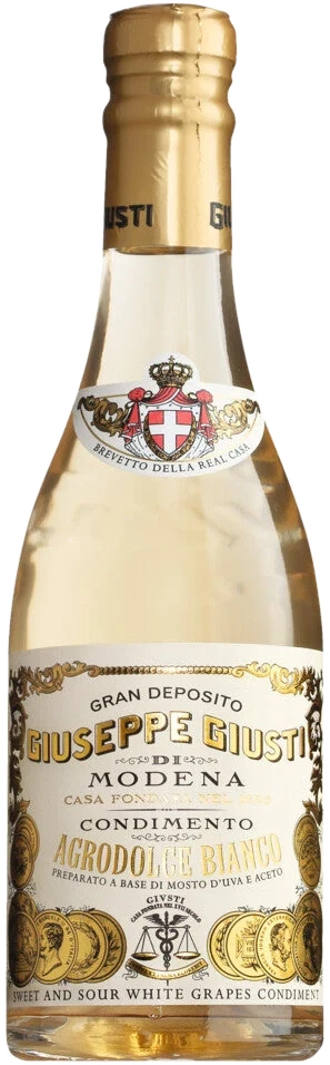 Acetaia Giusti Agrodolce Bianco – weißes Süß-sauer-Dressing aus Trebbiano-Most und Weißweinessig, Flasche