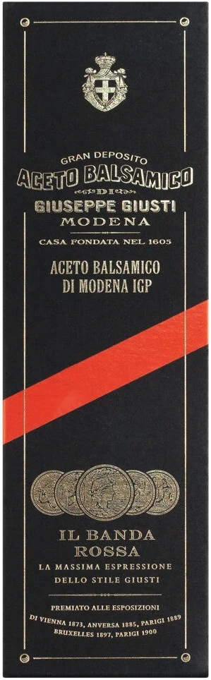 Giusti Aceto Balsamico di Modena IGP 5 Med. d'oro – dunkle Glasflasche mit sirupartigem Balsamico-Essig