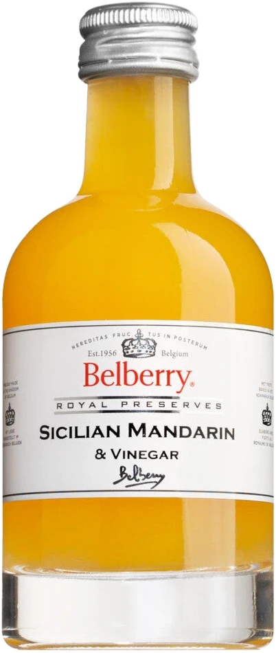 Belberry Sicilian Mandarin Vinegar – Fruchtessig aus sizilianischem Mandarinenmark in einer Glasflasche
