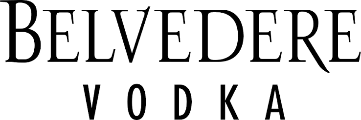 Belvedere Vodka Logo mit stilisiertem Palastgebäude und Schriftzug auf weißem Hintergrund