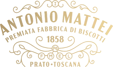 Logo von Biscottificio Antonio Mattei, traditionelle italienische Bäckerei aus Prato, Toskana, gegründet 1858