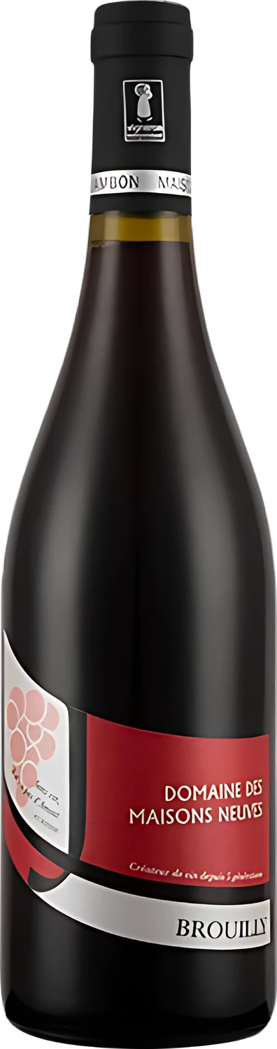 Rote Weinflasche Brouilly Domaine Maisons Neuves von Maison Jambon, Rotwein aus dem Beaujolais