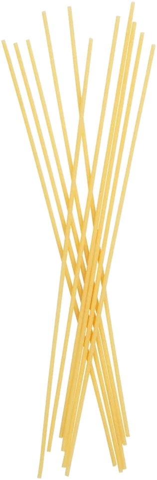 Bucatini – lange, röhrenförmige Pasta mit feinem Kanal in der Mitte, lose gebündelt auf hellem Untergrund.