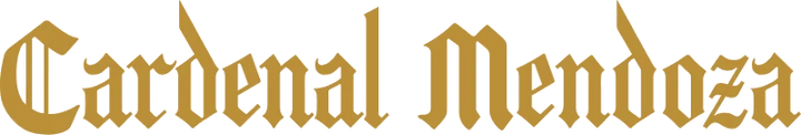 Logo-Schriftzug Cardenal Mendoza in goldener, gotisch anmutender Schrift auf weißem Hintergrund