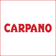 Logo des Herstellers Carpano in roter Schrift auf weißem Hintergrund