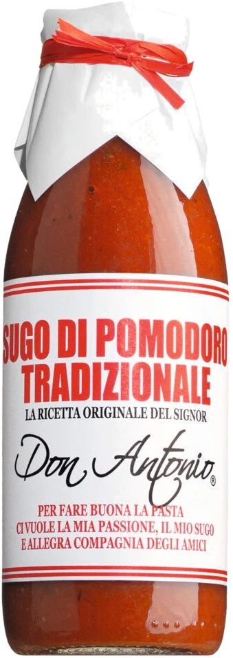 Casina Rossa Sugo tradizionale – klassische italienische Tomatensauce mit Oregano in einer Retro-Milchflasche
