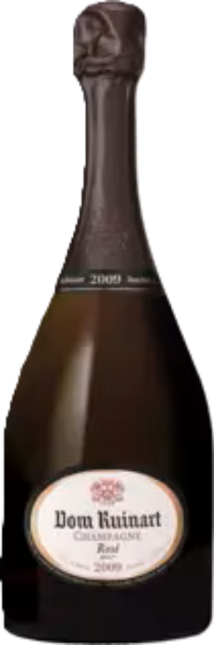 Flasche Champagne Dom Ruinart Rosé 2009 von Ruinart, Roséchampagner aus Pinot Noir und Chardonnay