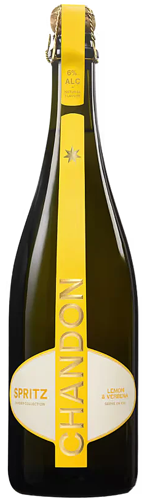 Chandon Spritz Lemon by Moët & Chandon, ready-to-drink aperitif with lemon flavor, light golden color, in a bottle