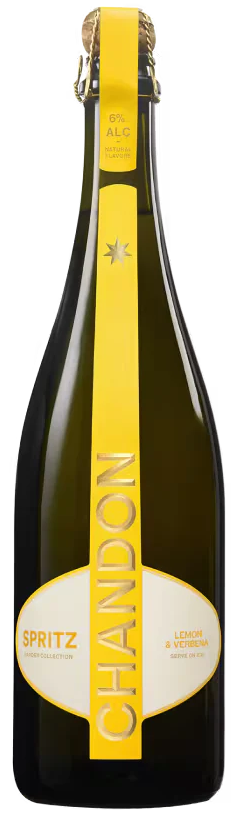 Chandon Spritz Lemon von Moët & Chandon, trinkfertiger Aperitif mit Zitronenaroma, hellgoldene Farbe, in Flasche