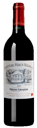 Château Haut Vigneau Rotwein, dunkle Glasflasche mit Etikett, Bordeaux Graves, Cabernet Sauvignon und Merlot