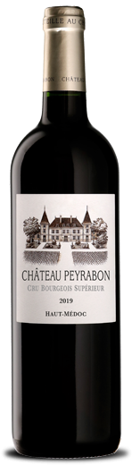 Château Peyrabon Haut-Médoc Rotwein, Flasche mit klassischem Bordeaux-Etikett, Cabernet Sauvignon-Cuvée