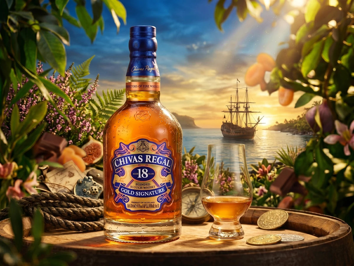 Chivas Regal 18 Jahre Blended Scotch Whisky, Flasche mit goldenem Etikett, 18 Jahre gereift, 0,7 l