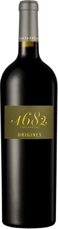 Red wine bottle Cuvée 1682 Origines from Chateau Fontarèche.