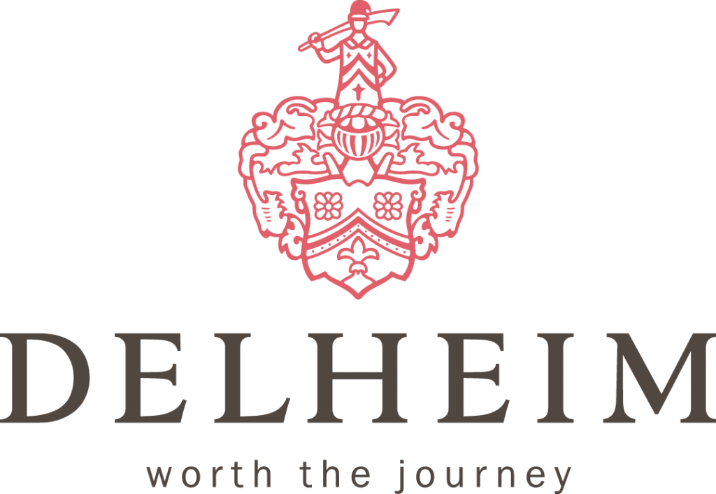 Delheim-Logo: Weingut am Simonsberg, Südafrika, gegründet von Hans Otto Hoheisen.
