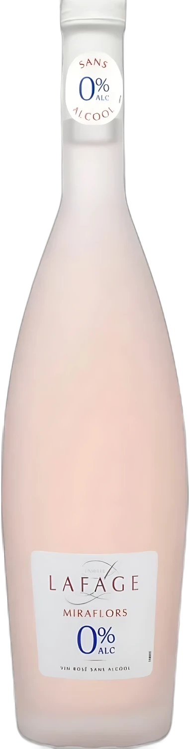 Domaine Lafage Miraflors Rosé 0% – alkoholfreier Roséwein in einer Flasche mit rosafarbenem Etikett