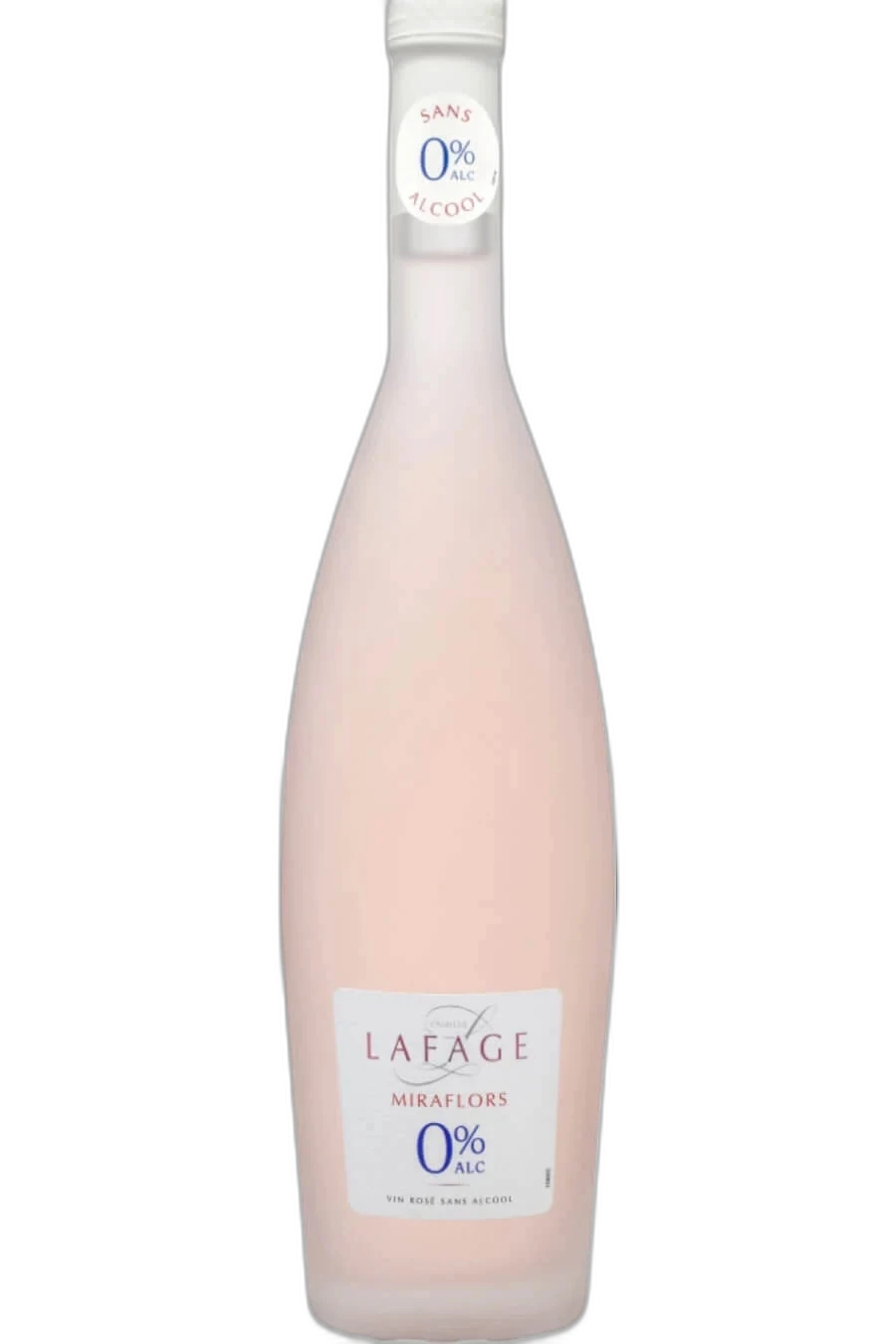 Domaine Lafage Miraflors Rosé 0% – alkoholfreier Roséwein in einer Flasche mit rosafarbenem Etikett