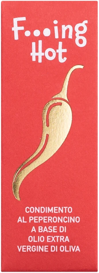 Schlanke Glasflasche mit Pipette: F...ing Hot Chiliöl aus Italien für präzise Dosierung intensiver Schärfe.