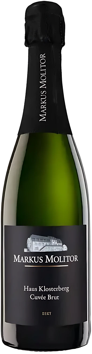 Weingut Markus Molitor Haus Klosterberg Cuvée Brut, Sektflasche mit weißem Etikett