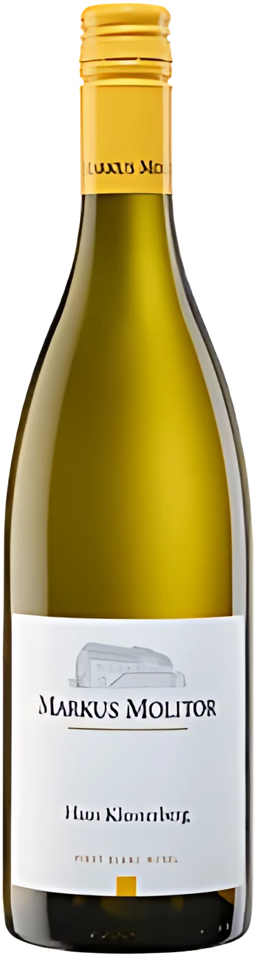 White wine bottle Haus Klosterberg Pinot Blanc from Markus Molitor, Mosel, light straw yellow in the glass