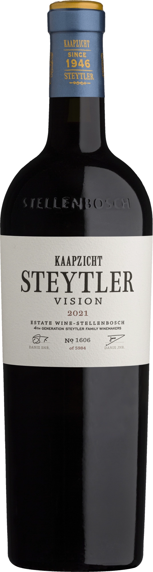Weinflasche Kaapzicht Estate Steytler Vision Rotwein, Hersteller Kaapzicht Estate