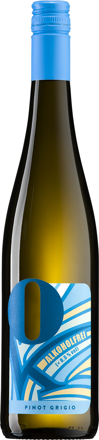 Weingut Lukas Kesselring Pinot Grigio alkoholfrei – entalkoholisierter Weißwein in heller Flasche mit Etikett