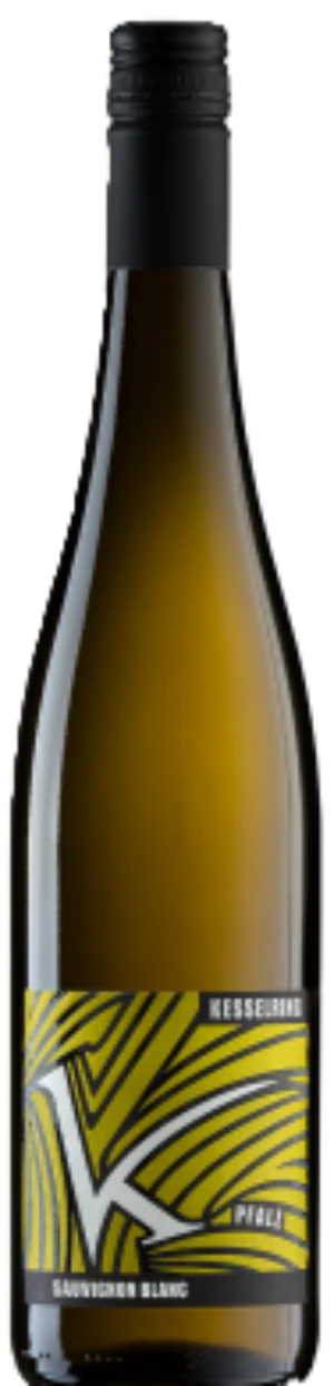 Weingut Lukas Kesselring Sauvignon Blanc, Pfalz – helle Weißweinflasche mit modernem Etikett.