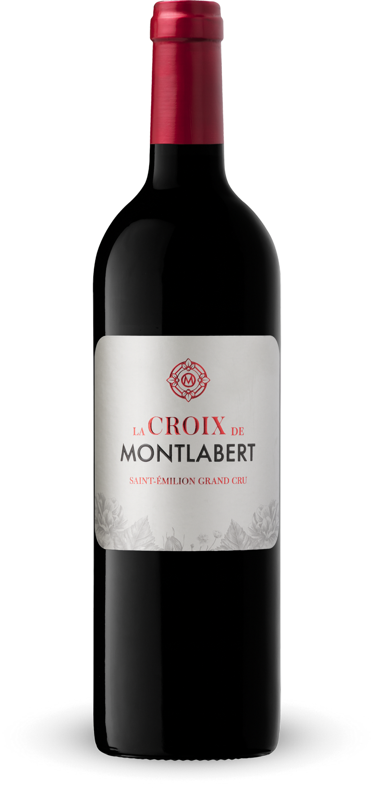 Château Montlabert La Croix de Montlabert Saint-Emilion Grand Cru AOC, Rotwein, dunkle Glasflasche mit Etikett