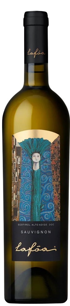 Kellerei Schreckbichl Lafoa Sauvignon Blanc, weiße Weinflasche mit Etikett