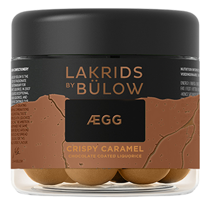 Lakrids by Bülow CRISPY CARAMEL – round licorice candies with a caramel coating in a tin