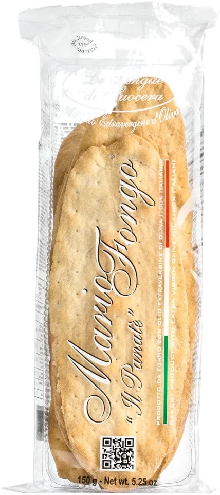 Lingue di suocera klein 150g – hauchdünnes, krosses italienisches Salzgebäck in Kartonschale