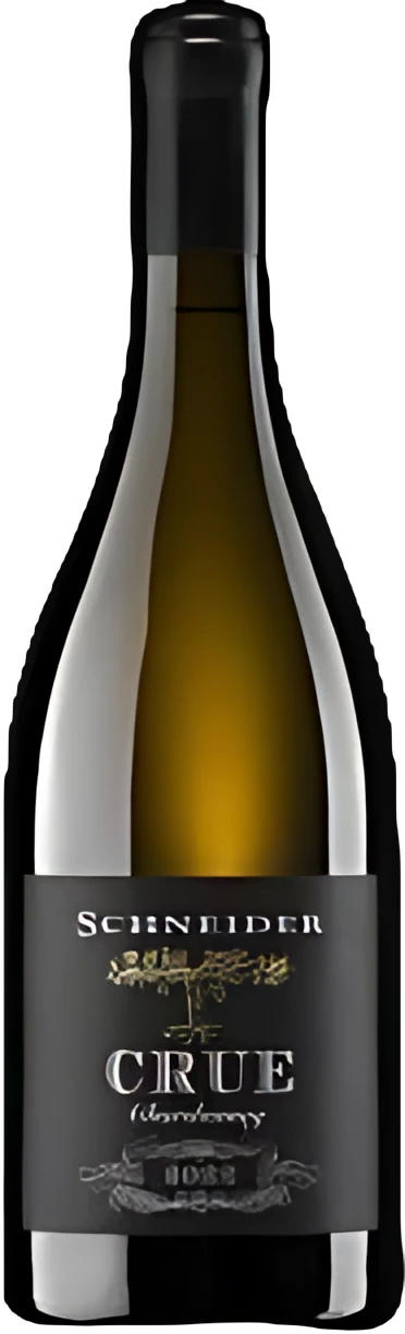Flasche Markus Schneider Chardonnay Crue, Weißwein aus der Pfalz, helles Etikett mit dunkler Schrift