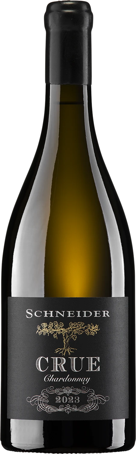 Markus Schneider Chardonnay Crue, Pfalz – helle Weißweinflasche mit schlicht gestaltetem Etikett.